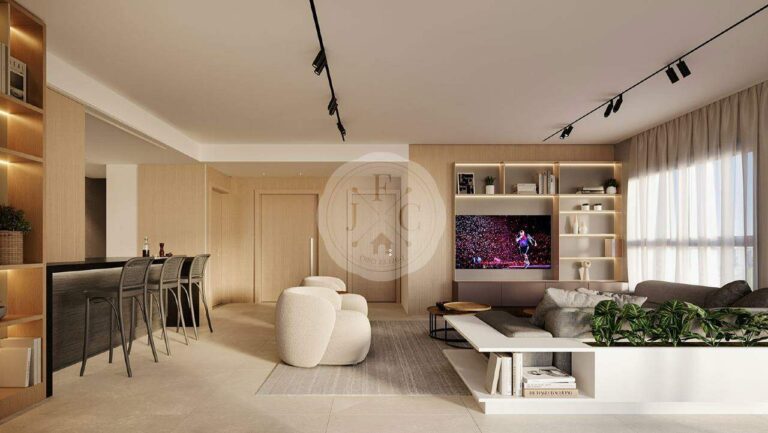 Apartamento Tipo à venda no Jardim Ilhas do Sul: Perspectiva Estar Integrado a Cozinha Gourmet - Apto Tipo - 188,62m²